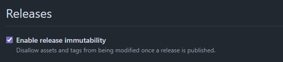 Immutable Releaseの設定