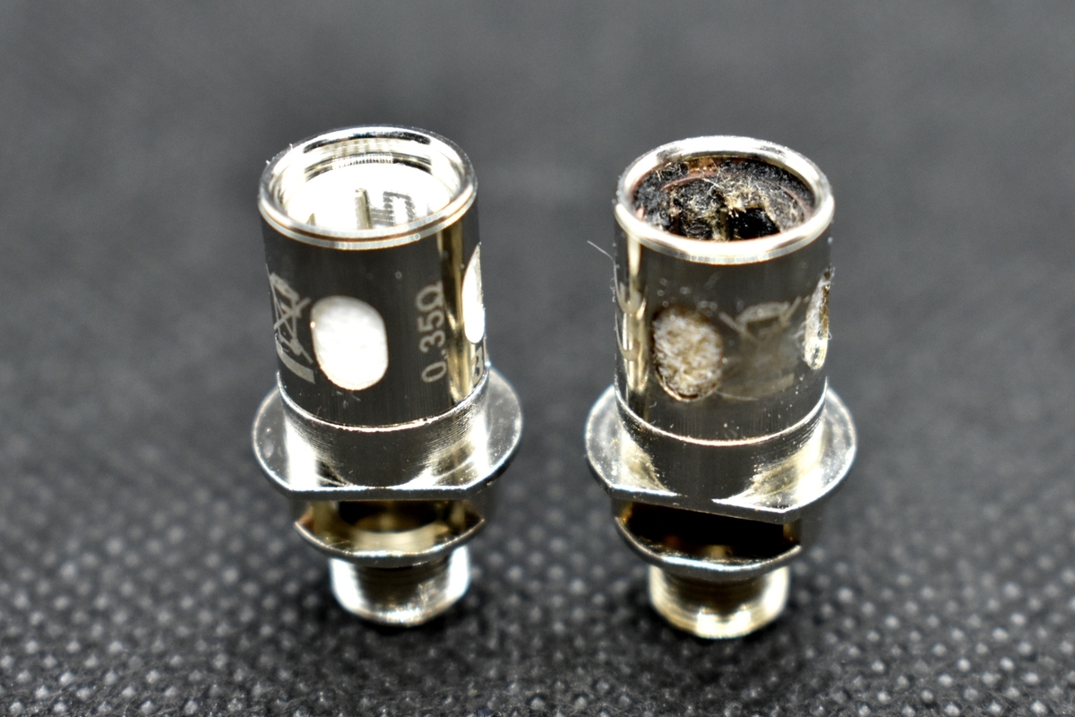 iSub-B Tankのコイルの未使用と使用済比較画像