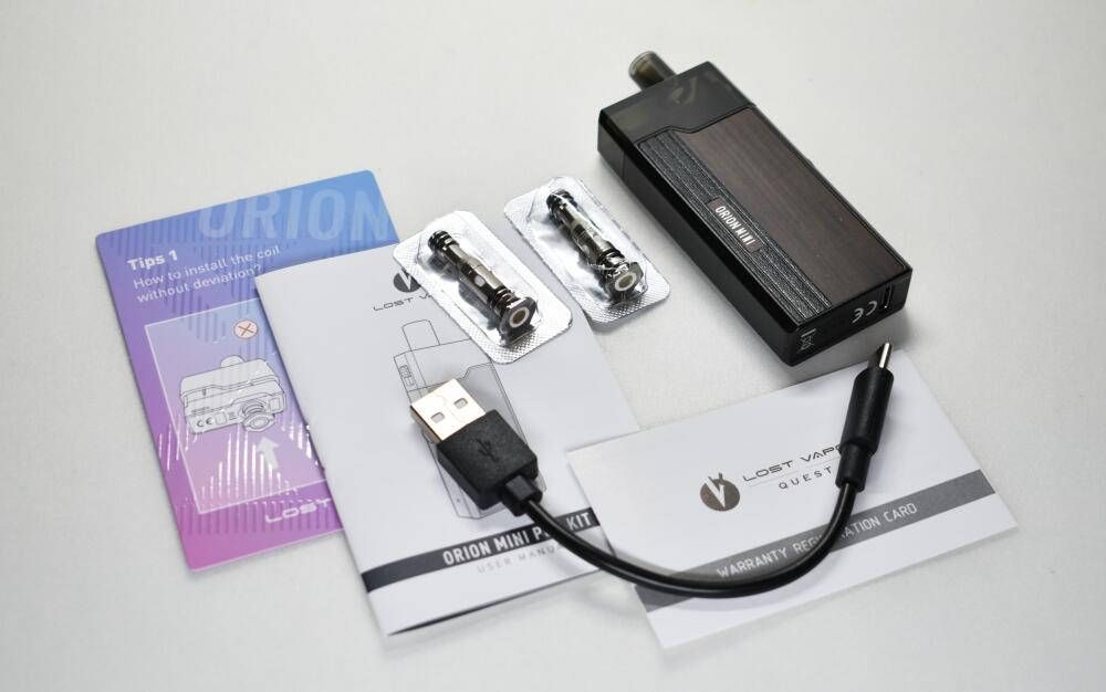 Lost Vape ORION MINI POD KITの内容物