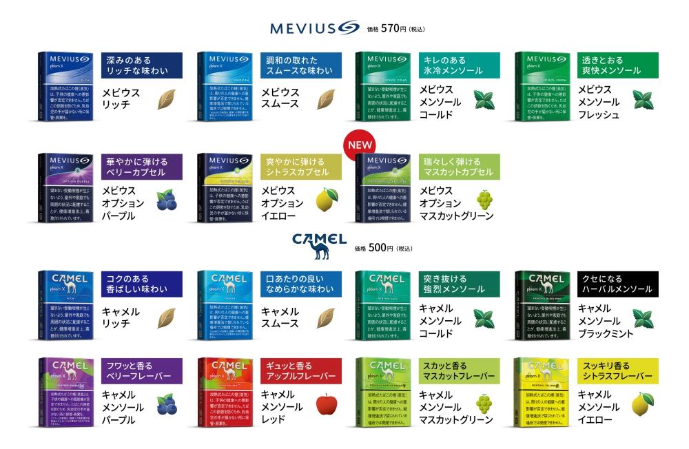 プルームエックス,タバコスティック,種類