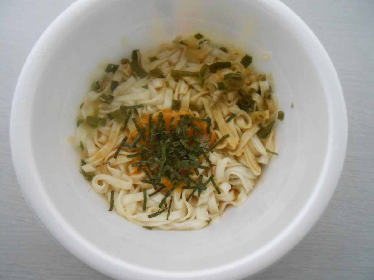 日清の汁なしどん兵衛 釜たま風うどん 調理後