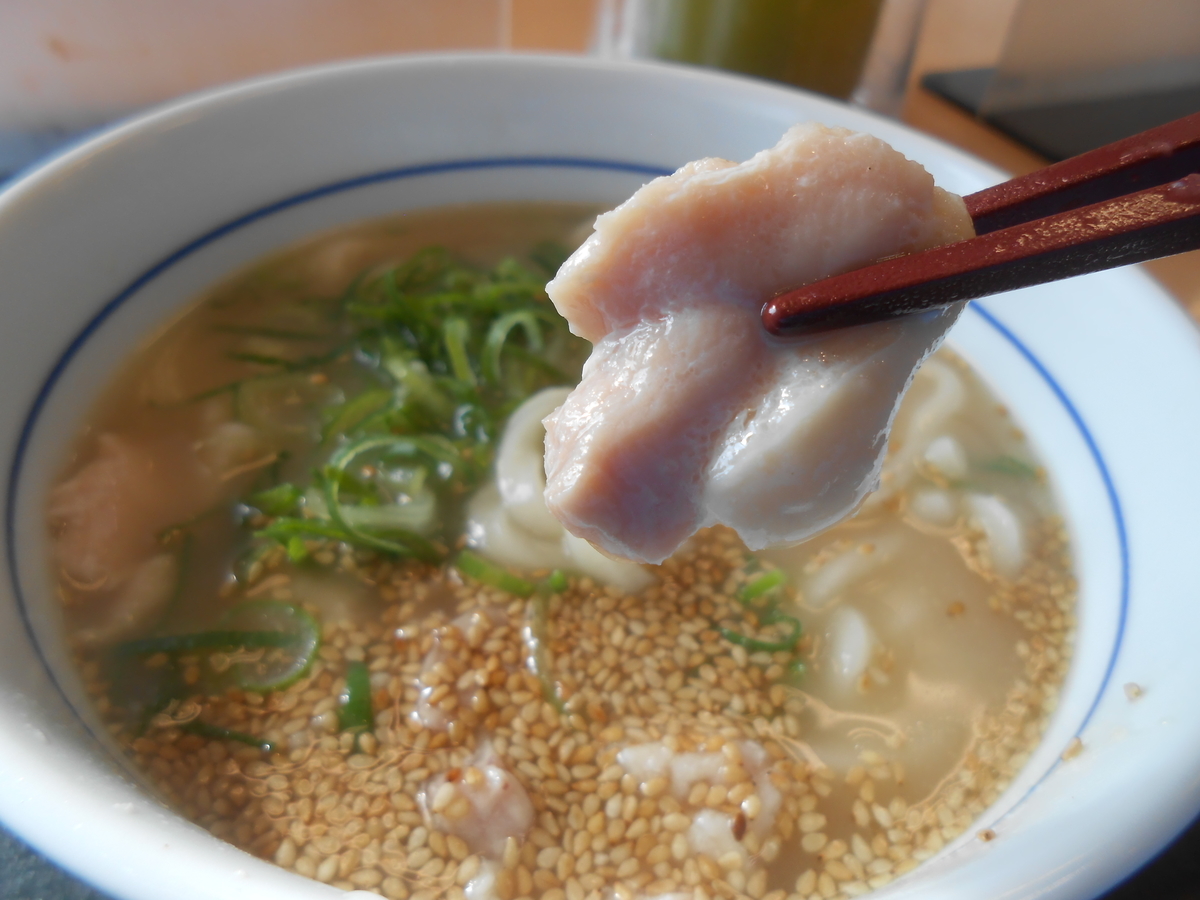 なか卯 鶏白湯うどん 鶏肉