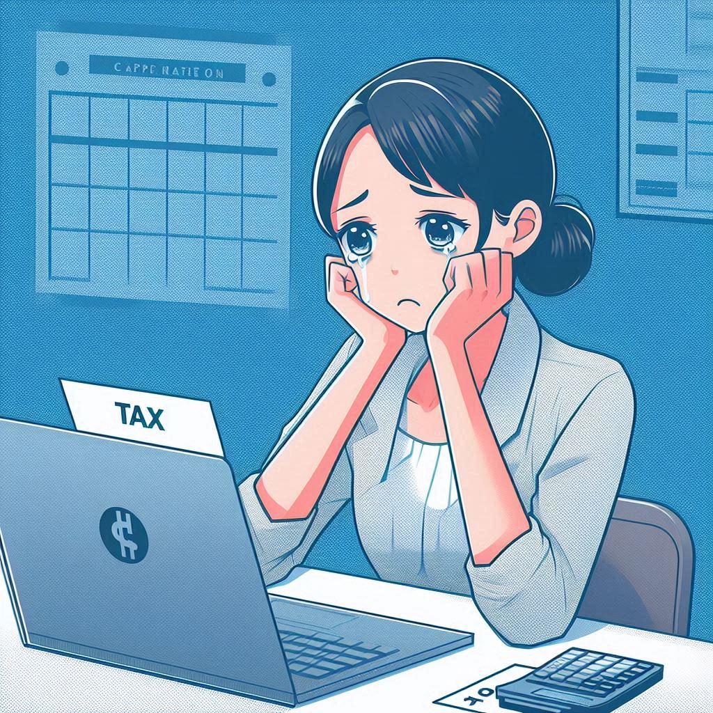 AIが作った定額減税に悲しむ人の画像