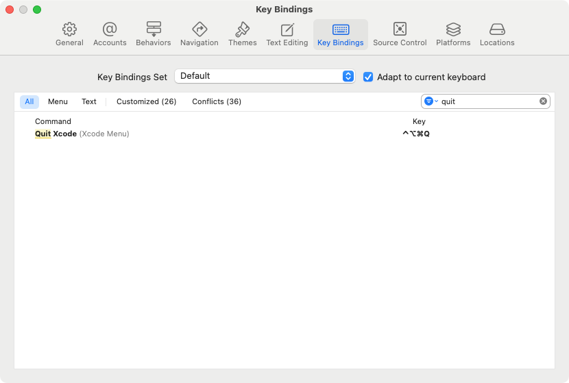 Quit Xcode ⌃⌥⌘Q