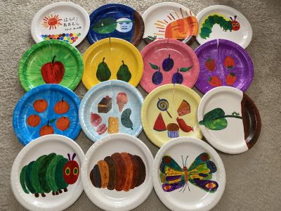 はらぺこあおむしの紙皿シアター - 毎日ぐるぐる