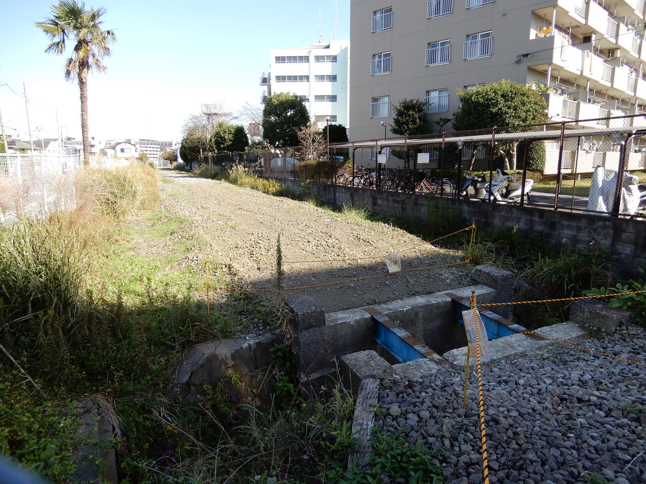 撤去された桁橋