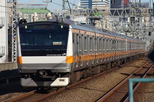 E233系0番台(H46編成・Chuo Ome Lineステッカー)