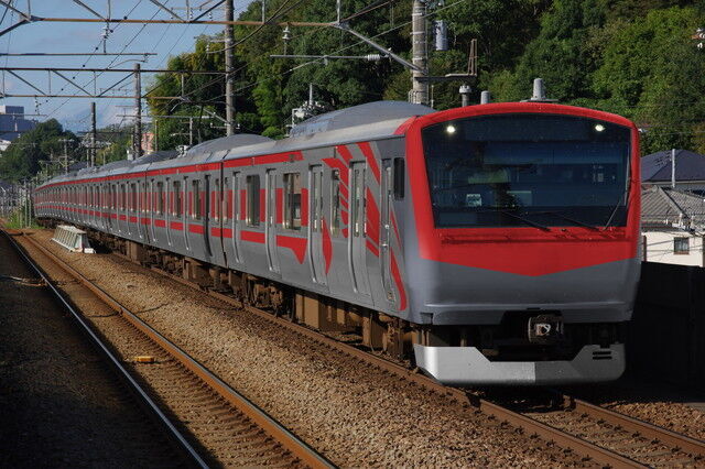 E233系のウソ電(架空車両の合成鉄道写真)