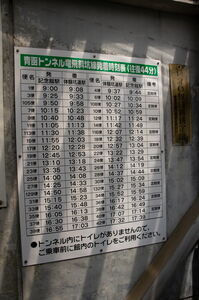 壁貼りの時刻表