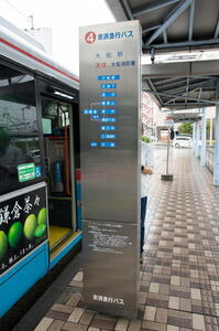 金属製の大船駅バスポール(4番のりば)