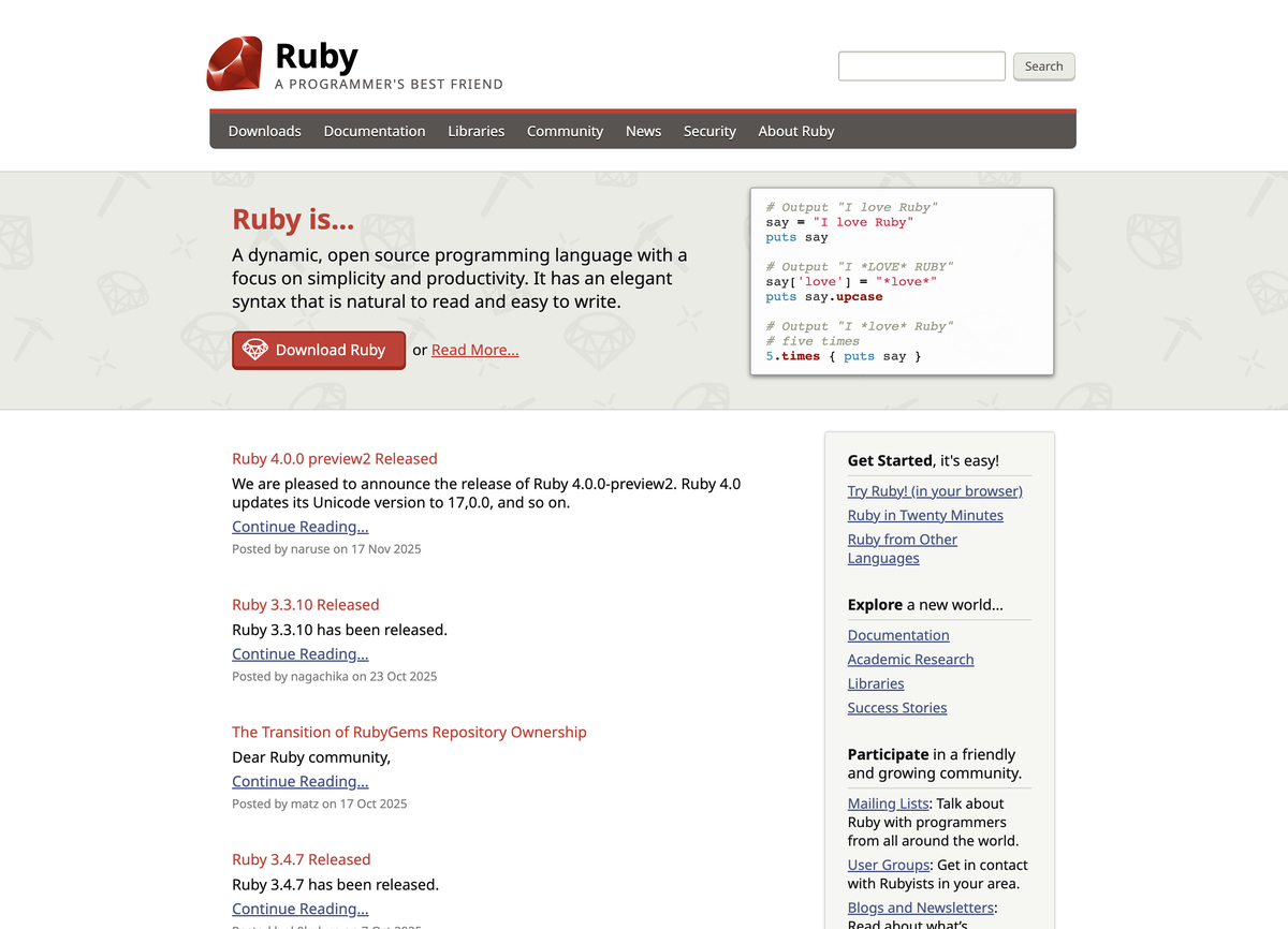 Ruby公式サイトのリニューアルのディレクションの裏側 - ANDPAD Tech Blog