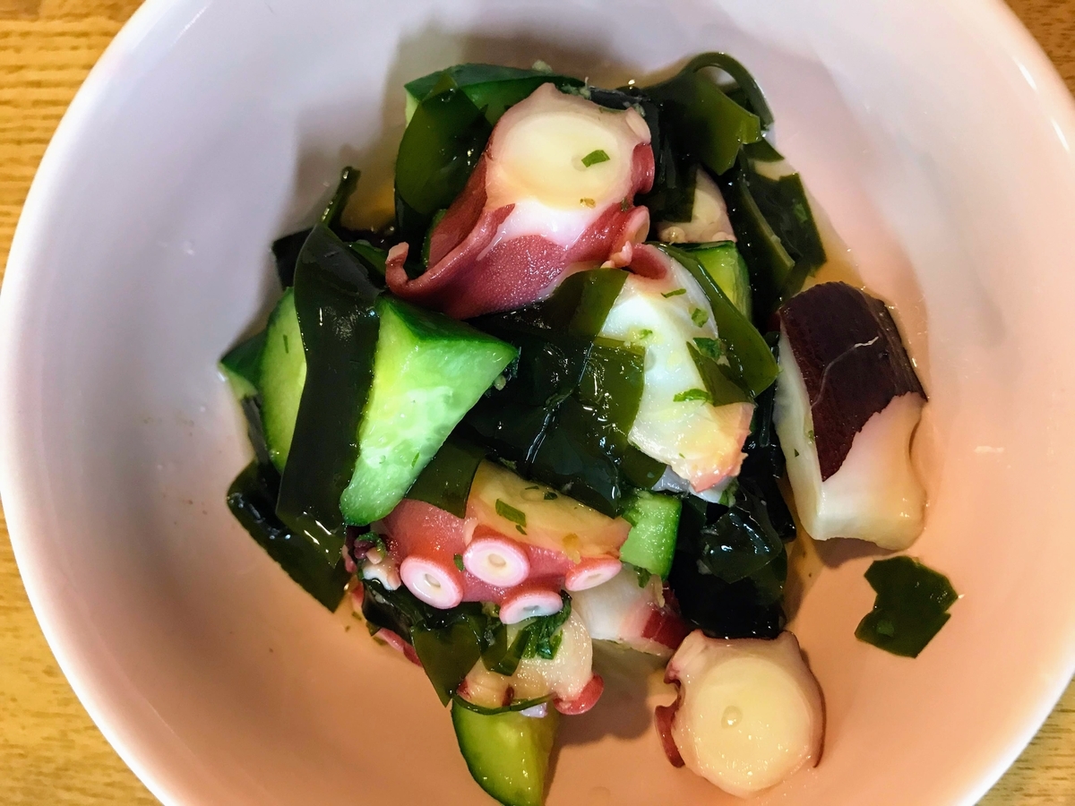 たことわかめときゅうりの酢の物