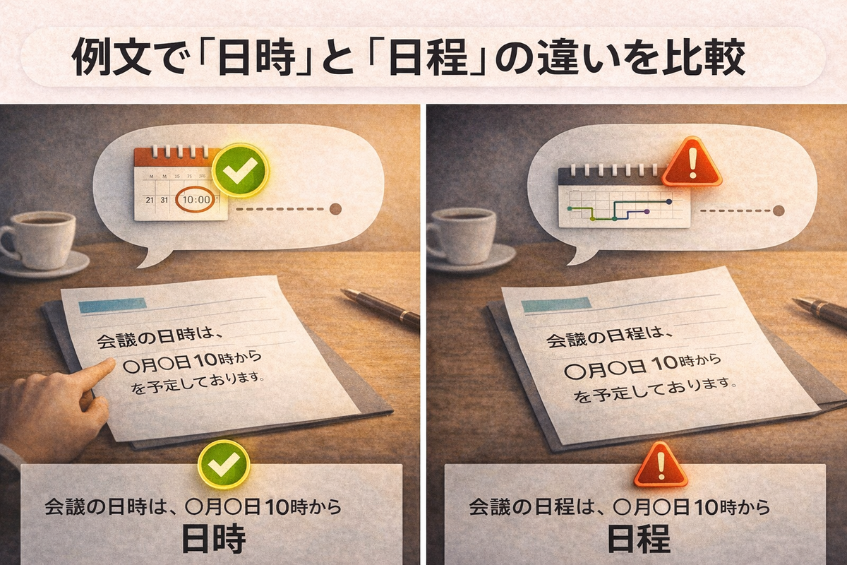 「日時」と「日程」、混同しがちな2つの言葉を明確に使い分ける方法 - はっちゃけライフログ
