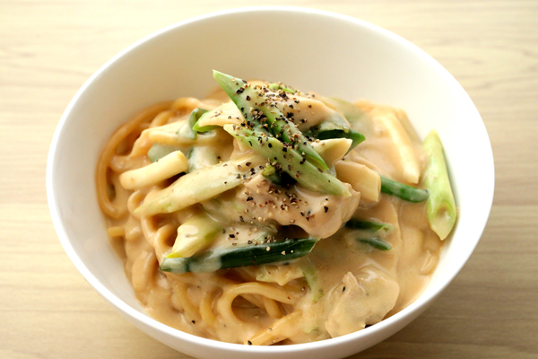 葱味噌クリームパスタ