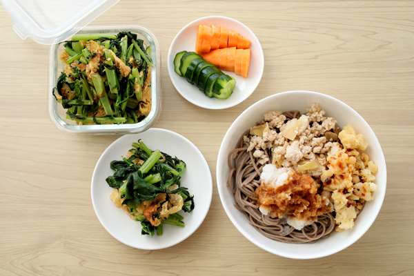 大根葉炒めおろし蕎麦