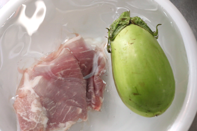 青茄子と豚肉