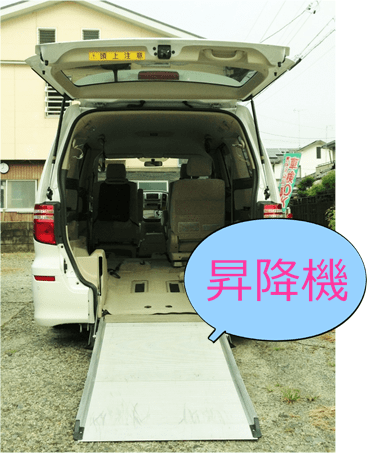 介護タクシーの昇降機