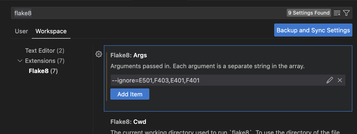 VSCodeにFlake8を導入して特定のエラーを無視する - ダークサイドにようこそ!