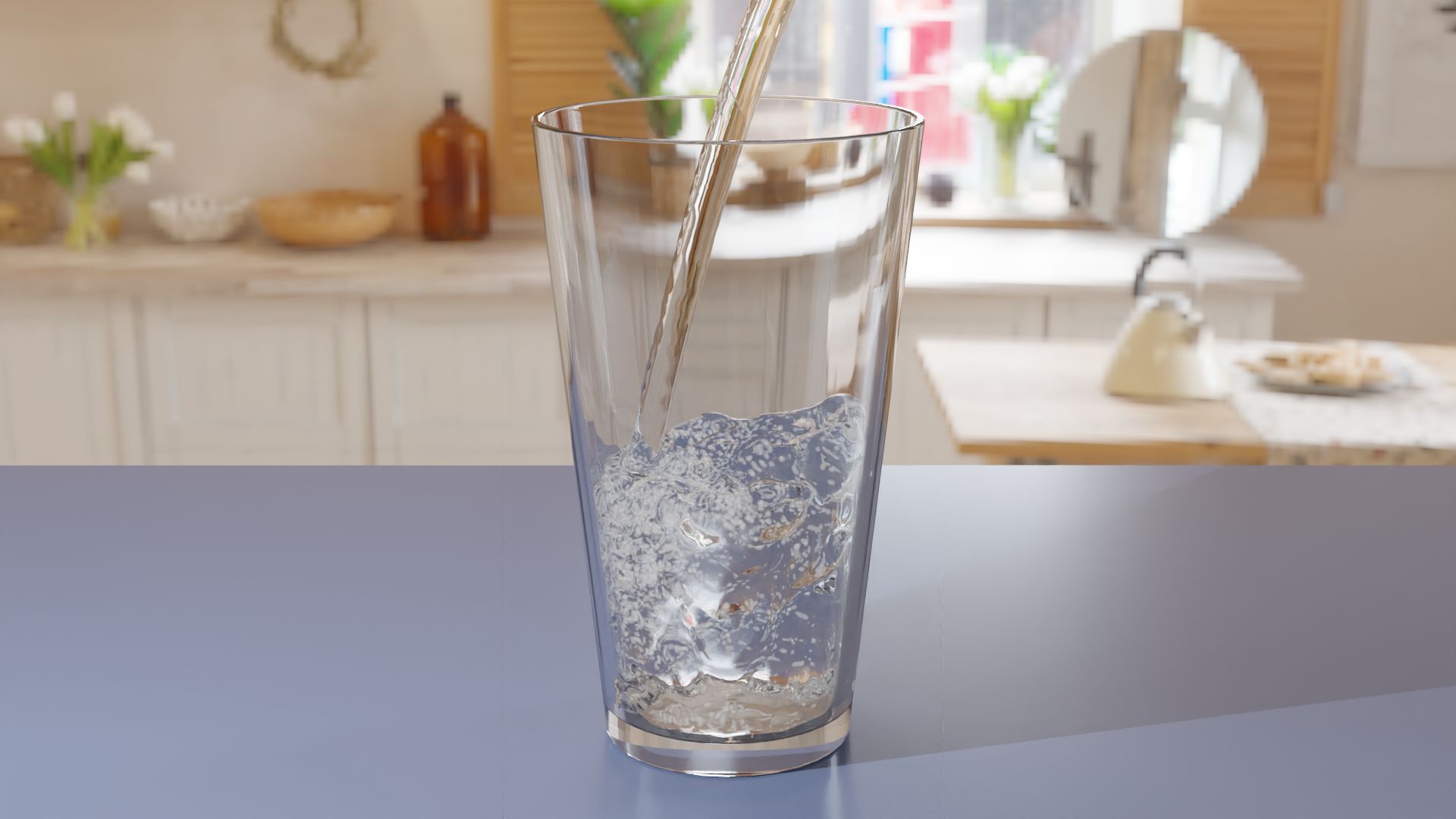 Blenderの流体シミュレーションで コップに水を注ぐ 前編 Blenderであそんでみた