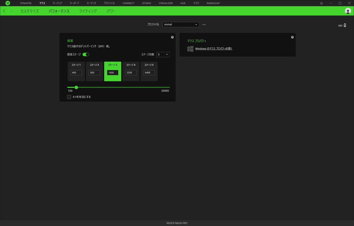 パフォーマンスタブ