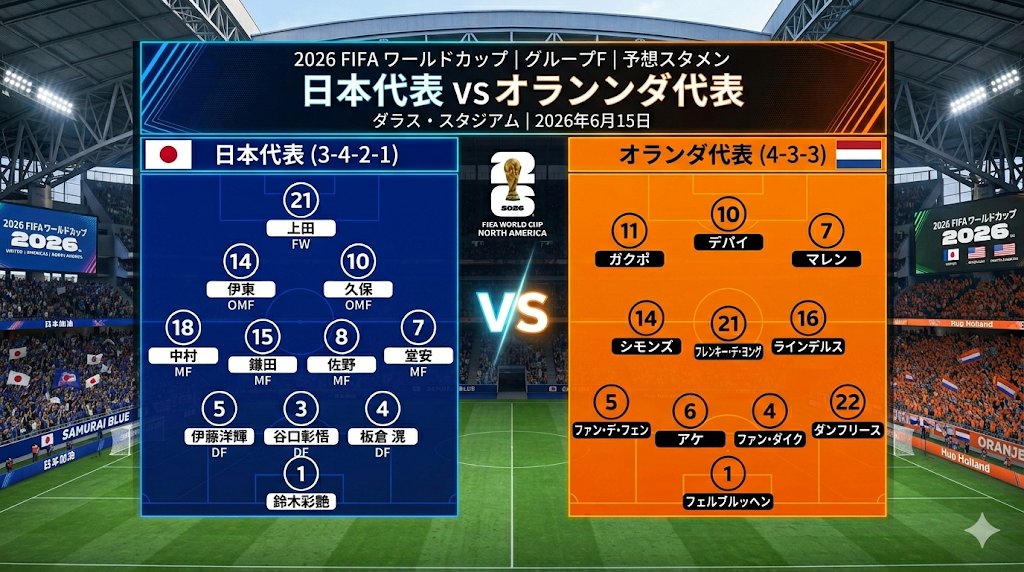 2026W杯】AIによる日本vsオランダの見どころ - Hakaru's Multi-Layer