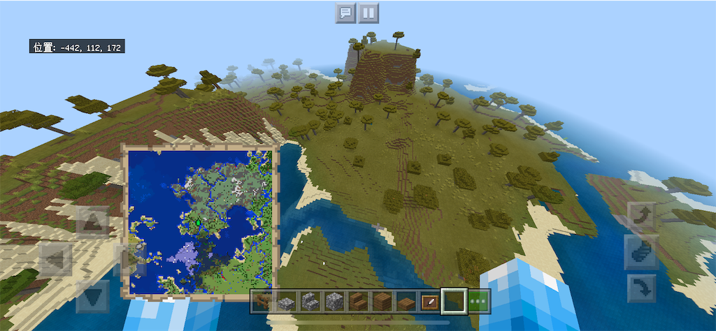 ワールドの地形を見て回る マイクラ建築の書き留め