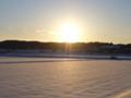 [雪][夕焼け]冬の夕日