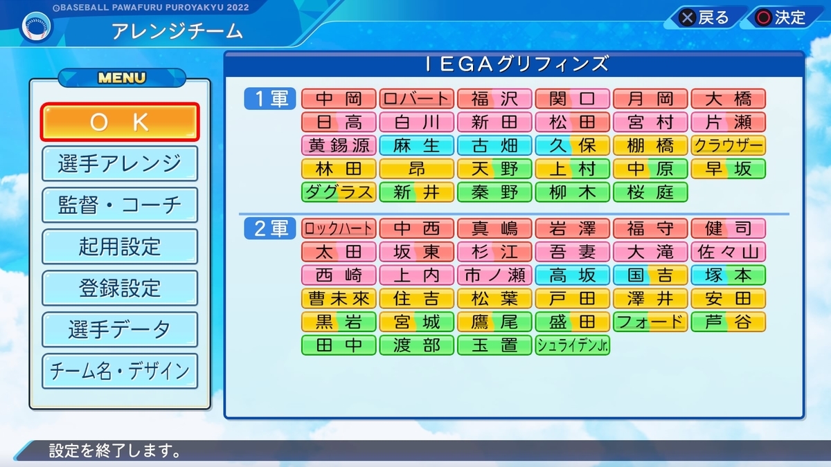 チーム公開】オリジナル球団「IEGAグリフィンズ2022」Ver.パワプロ2022
