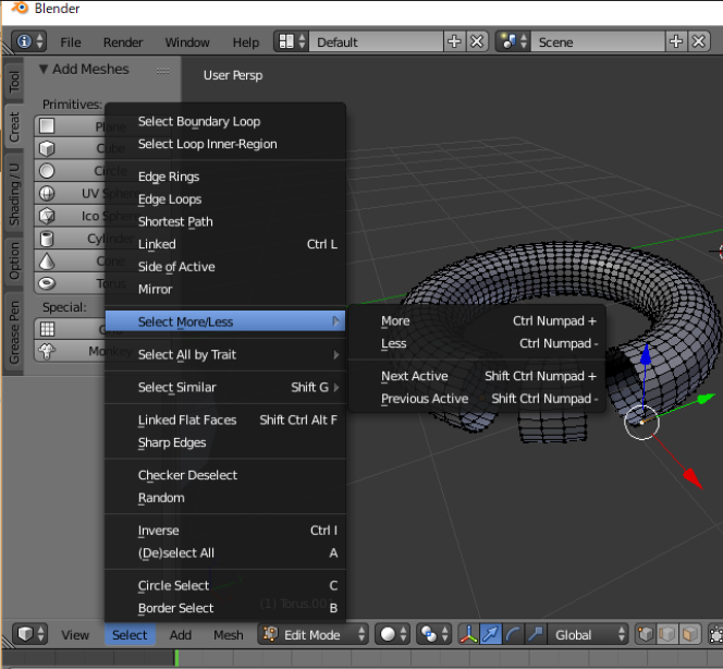 Blender 基本操作 色々な選択の方法 Light11