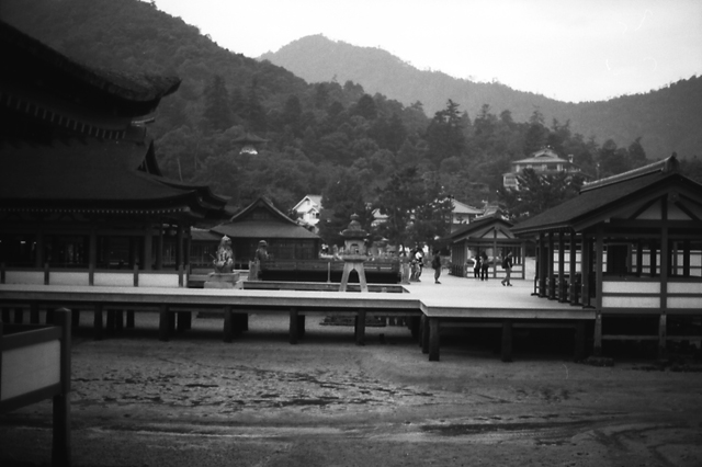  大鳥居から厳島神社を見る