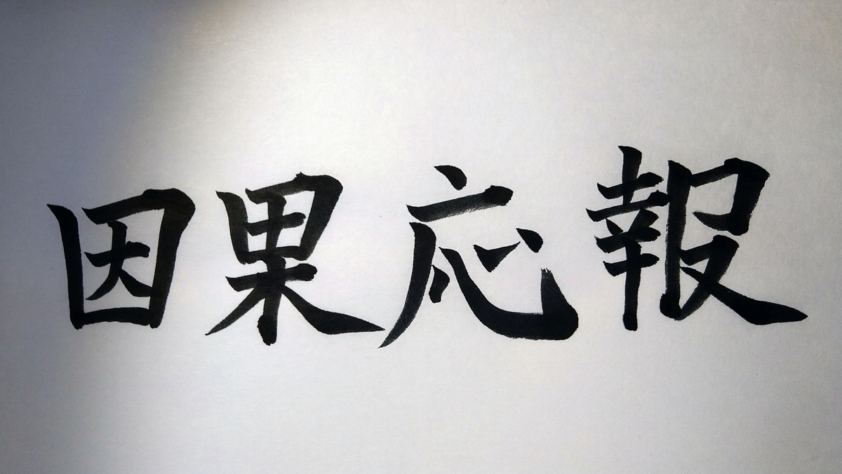 因果応報(濱西慎一 書)