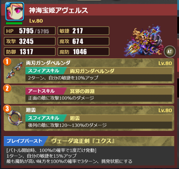 レア　呪霊・絶牙編成　特殊アバターアヴェルス（ヴェーダ流正剣「ユクス」）