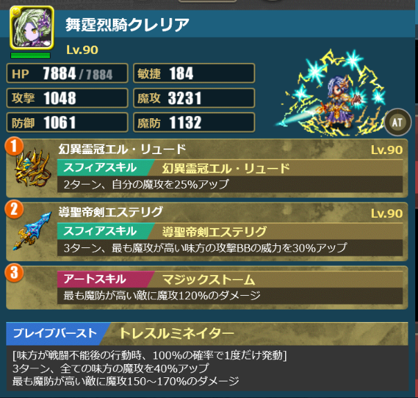 グリフ・クレリア・ラーガ編成　クレリア