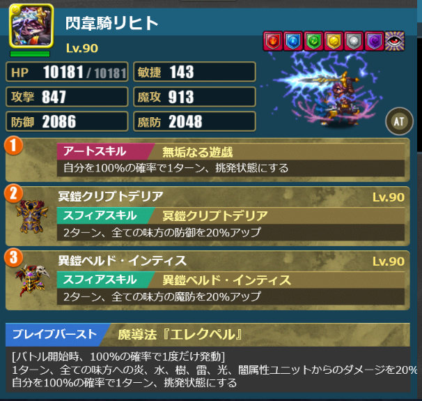 アレサ・マシモ編成　リヒト（魔導法「エレクペル」）