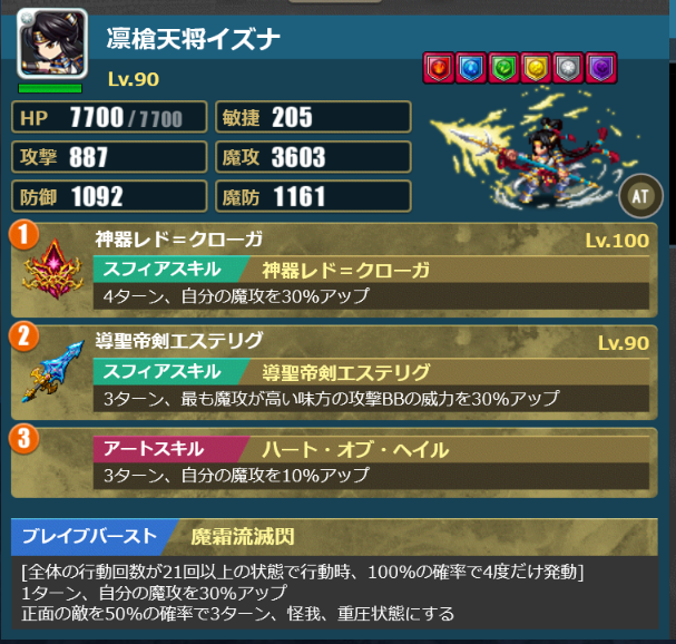 アレサ・マシモ編成　イズナ（魔霜流滅閃）