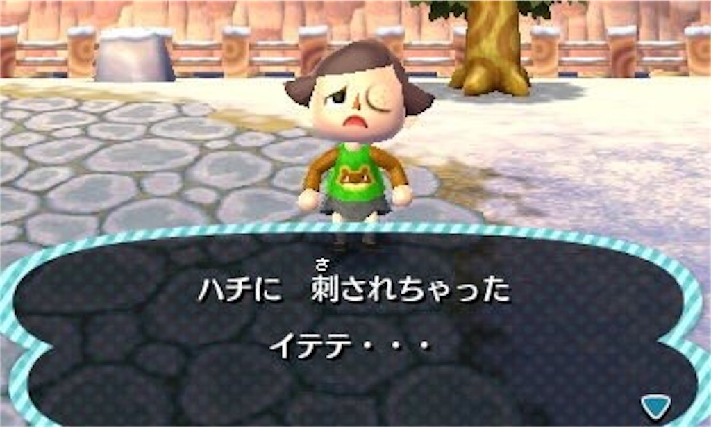 どうぶつの森でハチにさされる ぼたもち 仮 の重箱