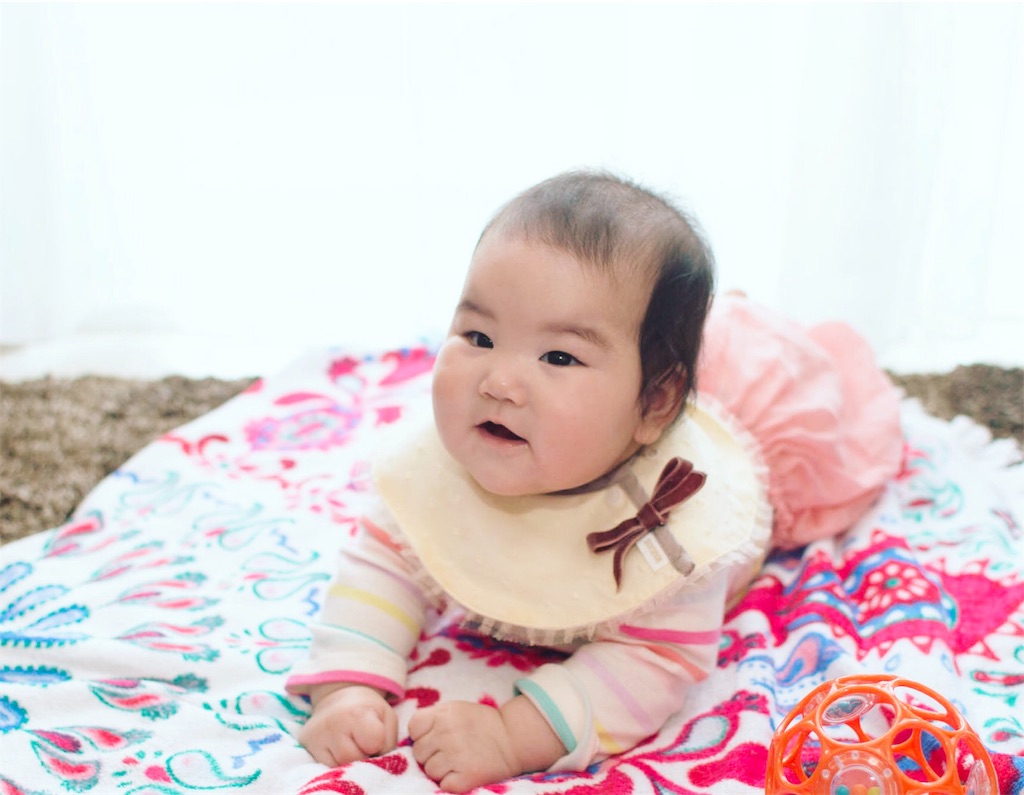 可愛い赤ちゃんに着せたい 生後4ヶ月の娘の春コーデ すこしずつ 気ままに 無印クラシ