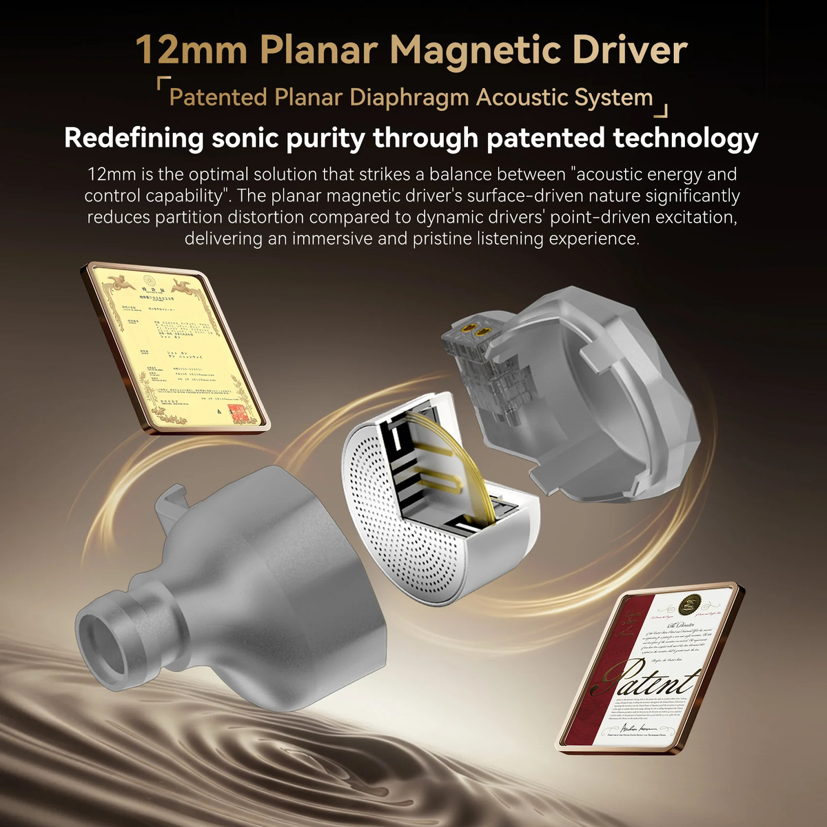 12mm平面磁界ドライバー：構造イメージ