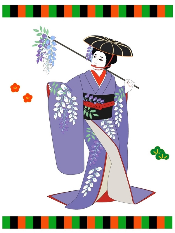 藤娘と、三大神社の砂擦りのふじ - HANAのおと