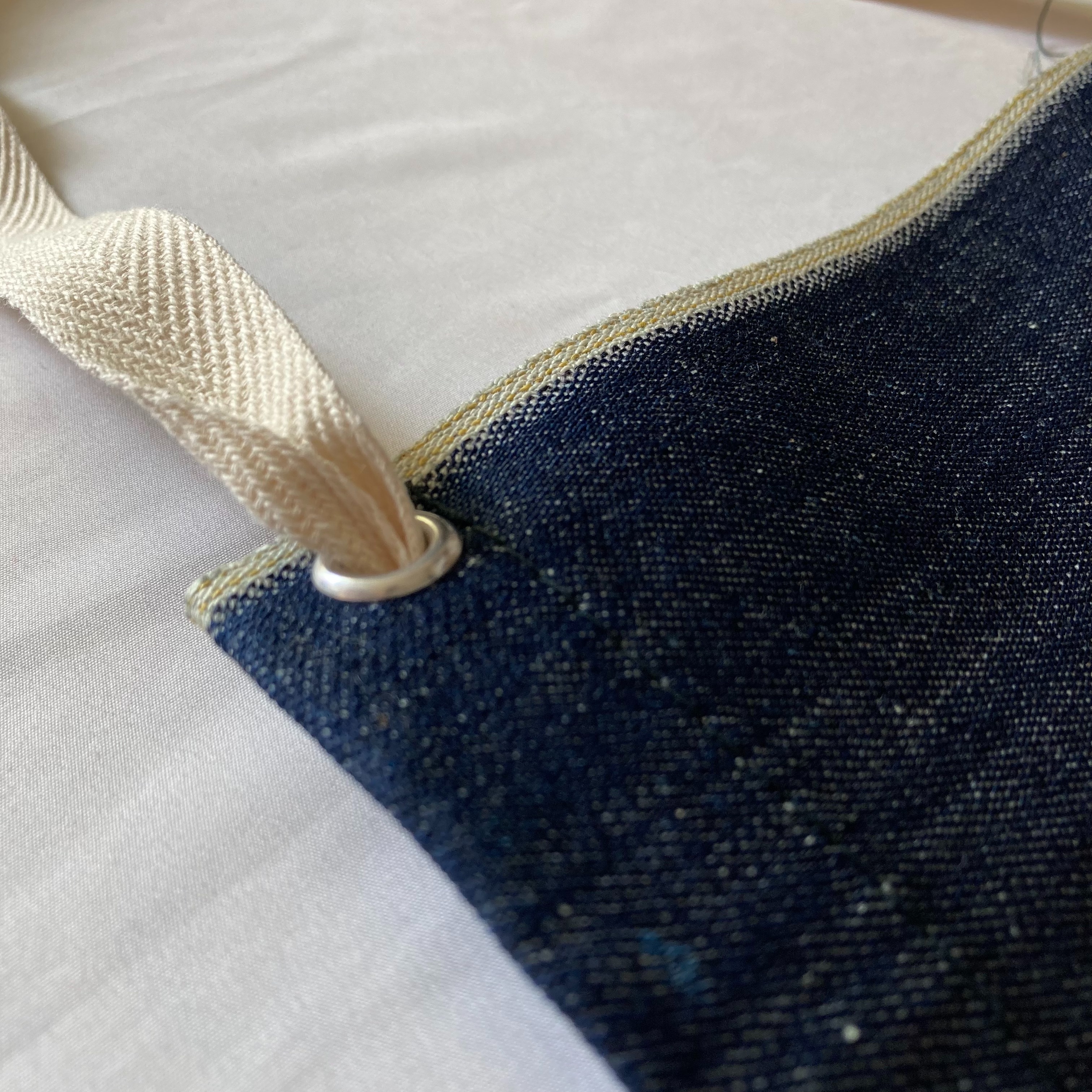 【1940年代】USA購入ビンテージデニムエプロン グレー糸 1940年代】USA購入ビンテージデニムエプロン グレー糸 1940年代