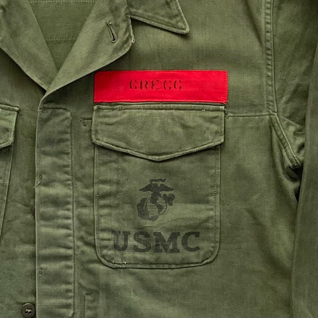 Vintage 1950s USMC P-58 Field Shirt ~ Size 38 ~ Stencil
