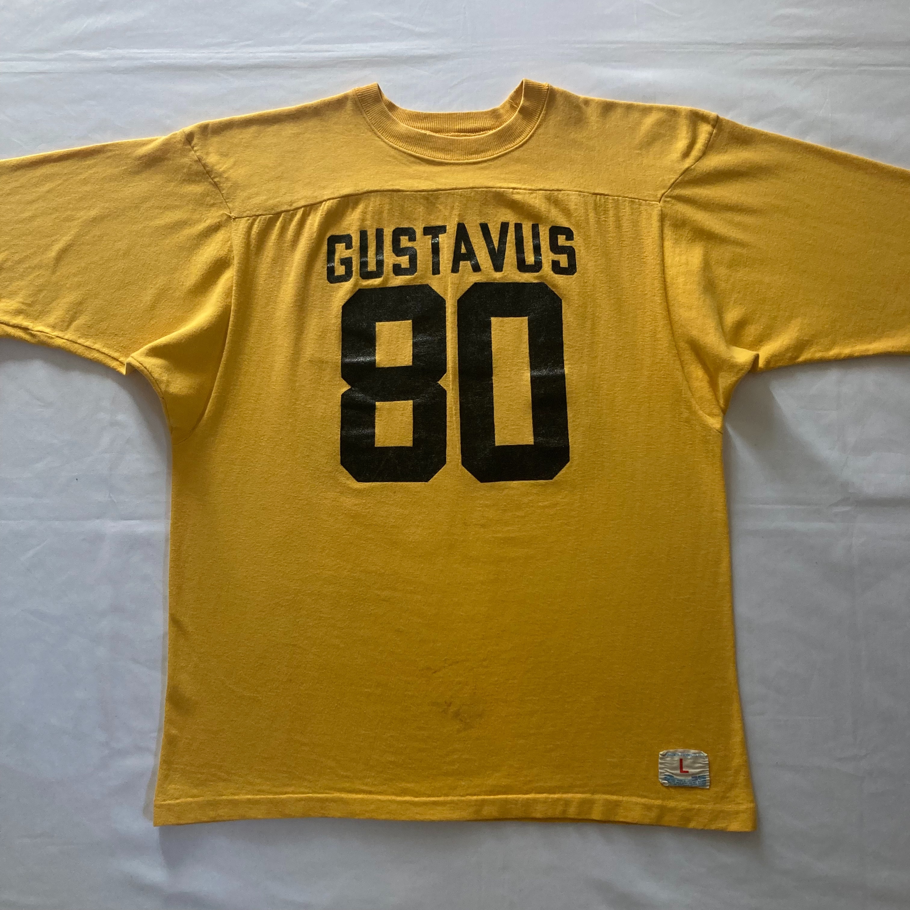 2317 好配色 黄×黒 70's チャンピオン ナンバリング『80』フットボール