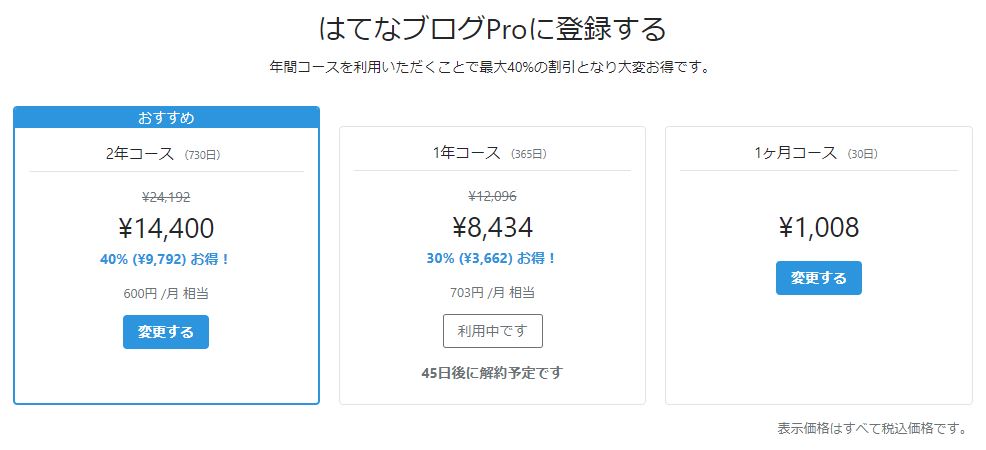 はてなブログproの登録