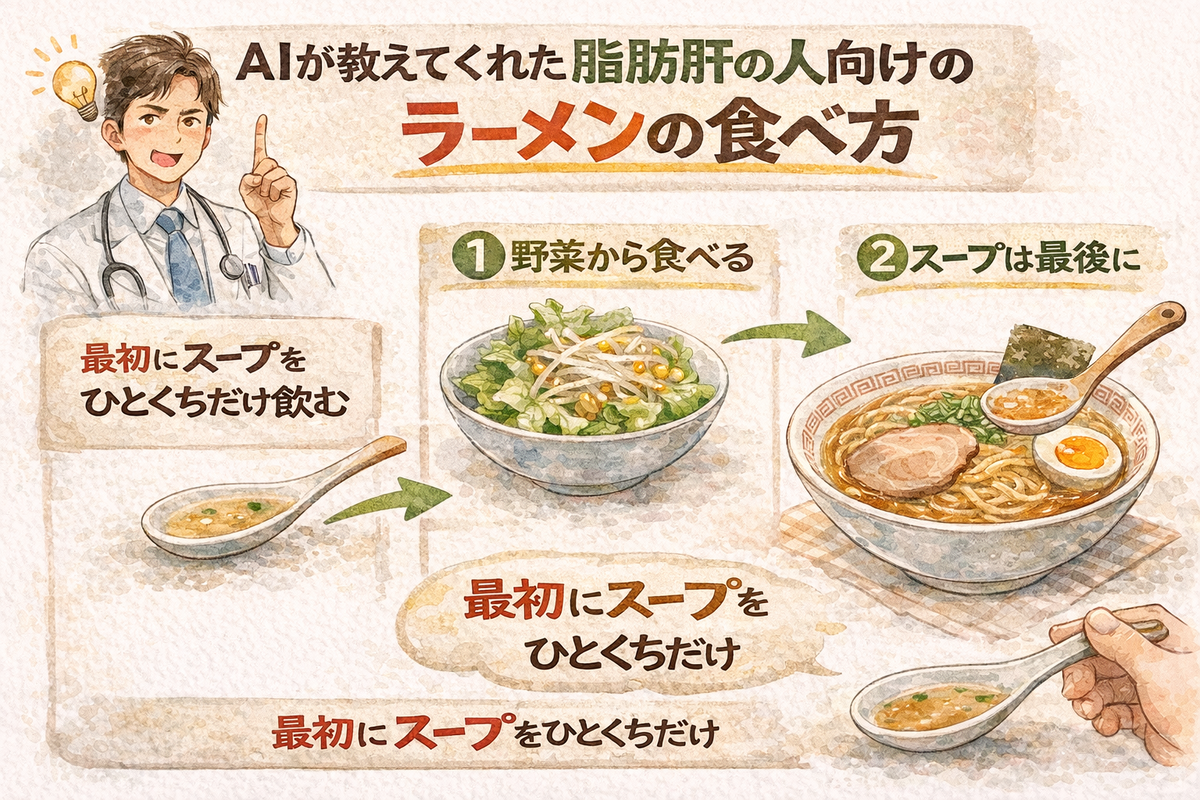 AIが教えてくれた脂肪肝の人向けのラーメンの食べ方