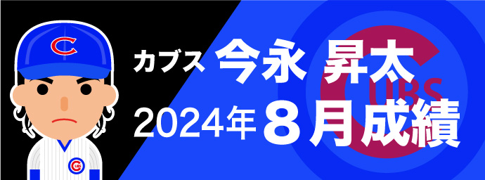 カブス今永昇太　2024年8月の成績