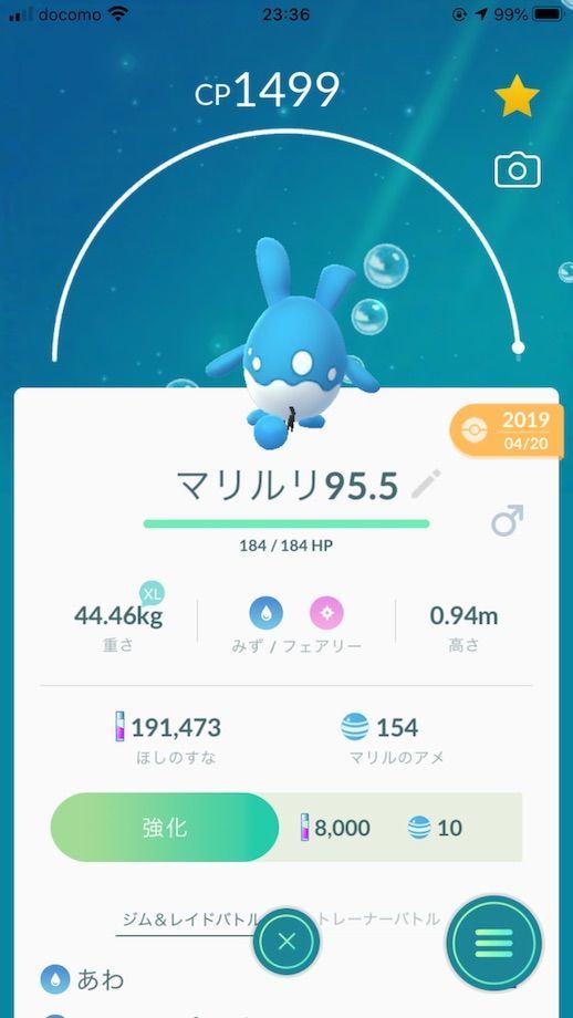 f:id:handa0428:20200211064036j:plain ポケモンGO_マリル