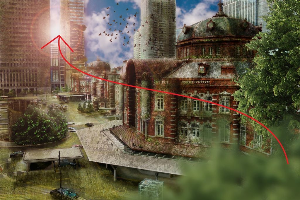 東京人 『東京なくなった建築』 Photoshop】人がいなくなった未来の東京駅を合成してみた
