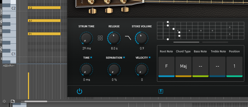 AmpleGuitar コード入力方法