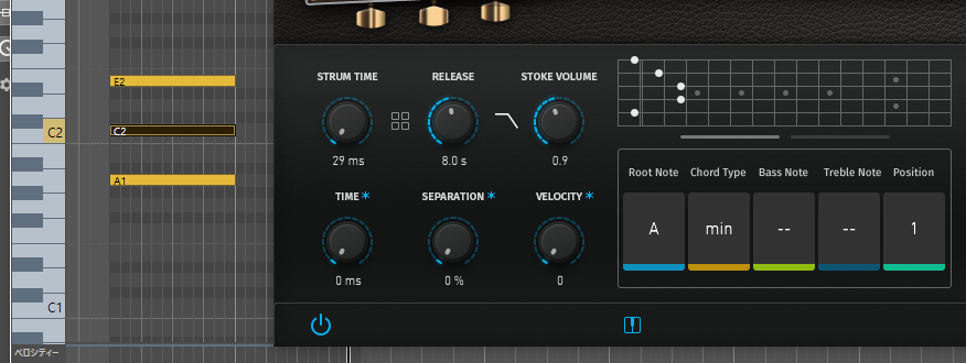 AmpleGuitarコード入力