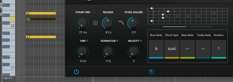 AmpleGuitarコード入力
